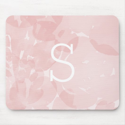 Hübsch rosa Farbmonogramm Mousepad (Vorne)