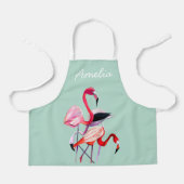 Hübsch rosa Flamingo auf blau Schürze (Vorderseite)