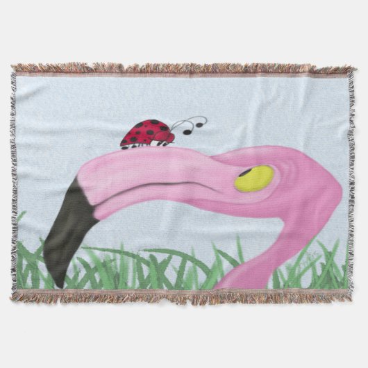Hübsch rosa Flamingo Decke (Vorderseite)