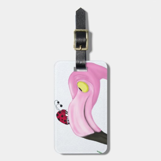 Hübsch rosa Flamingo Gepäckanhänger (Vorderseite vertikal)