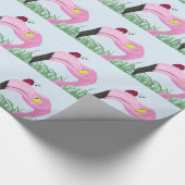 Hübsch rosa Flamingo Geschenkpapier (Ecke)
