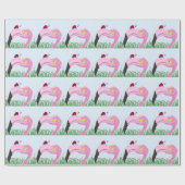 Hübsch rosa Flamingo Geschenkpapier (Flach)