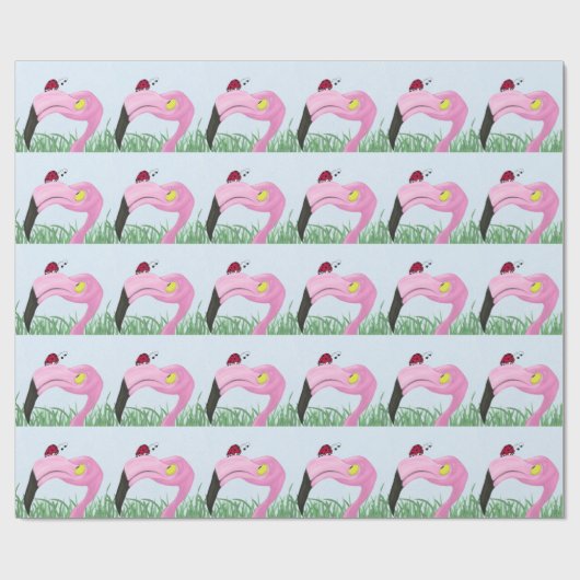 Hübsch rosa Flamingo Geschenkpapier (Flach)