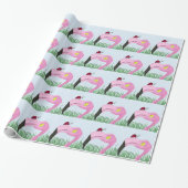 Hübsch rosa Flamingo Geschenkpapier (Ungerollt)