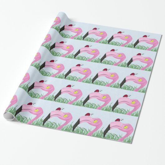 Hübsch rosa Flamingo Geschenkpapier (Ungerollt)
