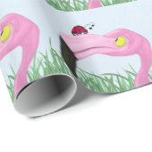 Hübsch rosa Flamingo Geschenkpapier (Rolleneckpunkt)