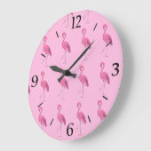 Hübsch rosa Flamingo Große Wanduhr (Winkel)