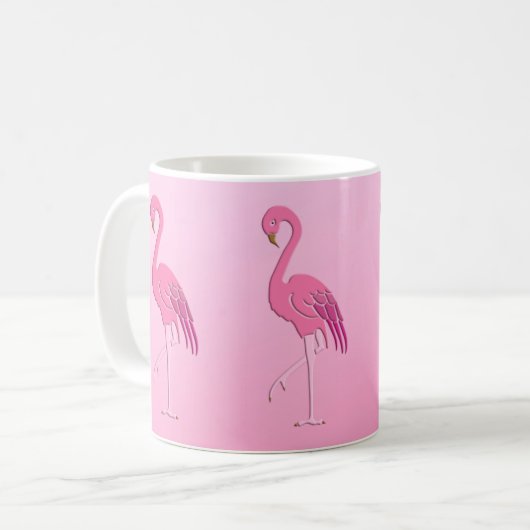 Hübsch rosa Flamingo Kaffeetasse (Vorderseite Links)