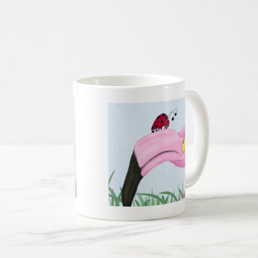 Hübsch rosa Flamingo Kaffeetasse (VorderseiteRechts)