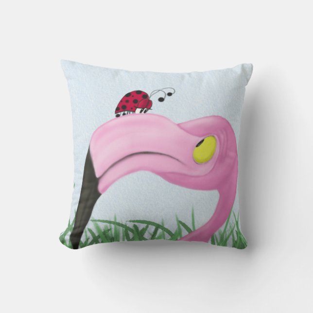 Hübsch rosa Flamingo Kissen (Vorderseite)