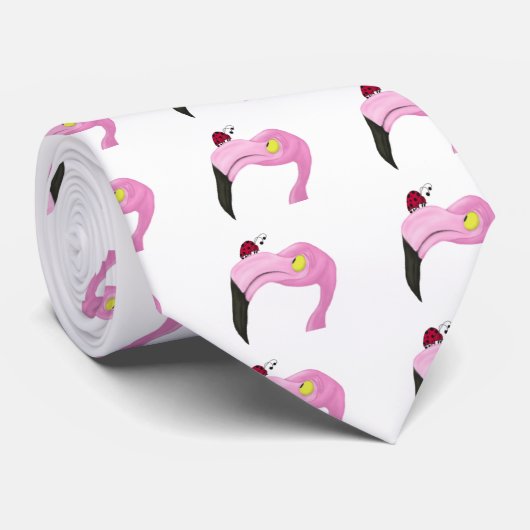 Hübsch rosa Flamingo Krawatte (Gerollt)