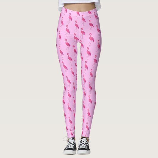 Hübsch rosa Flamingo Leggings (Vorderseite)