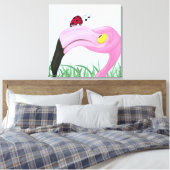 Hübsch rosa Flamingo Leinwanddruck (Insitu (Schlafzimmer))