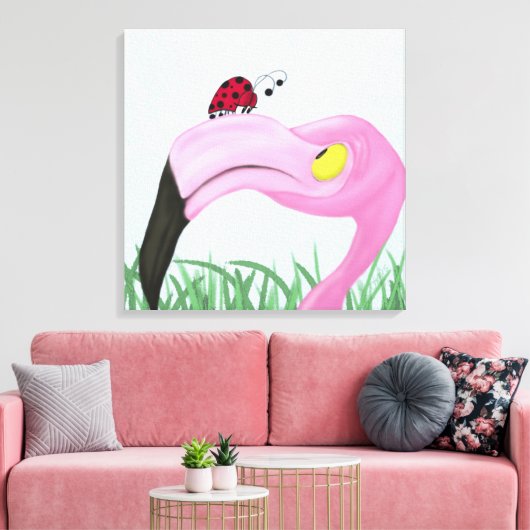 Hübsch rosa Flamingo Leinwanddruck (Insitu (Wohnzimmer))