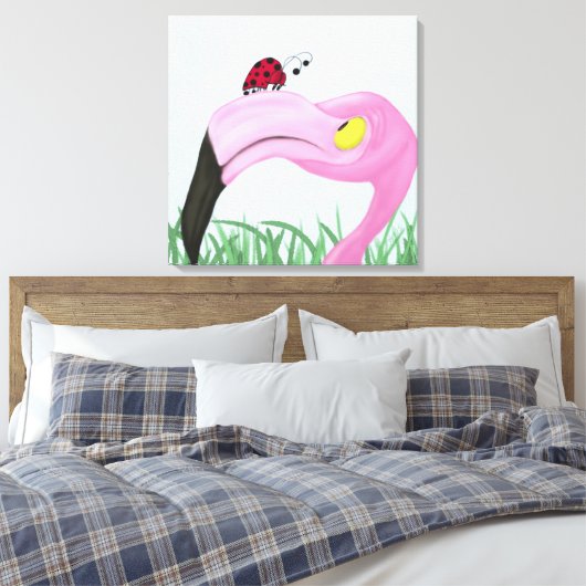 Hübsch rosa Flamingo Leinwanddruck (Insitu (Schlafzimmer))