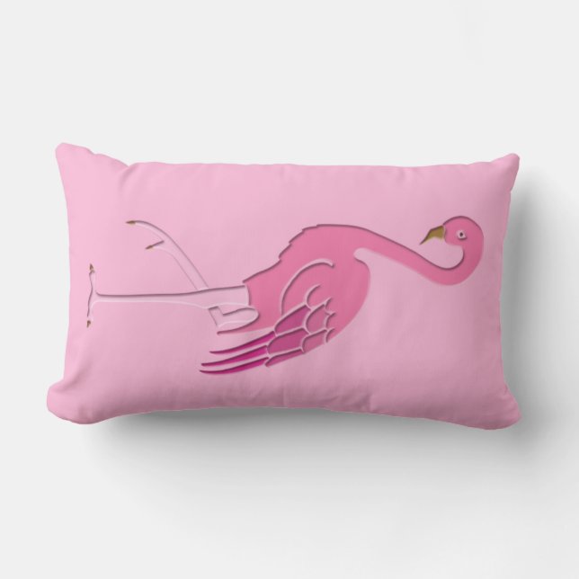 Hübsch rosa Flamingo Lendenkissen (Vorderseite)