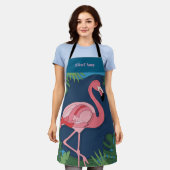 Hübsch rosa Flamingo mit dem Namen Schürze (Getragen)