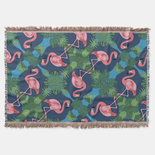 Hübsch rosa Flamingo-Muster Decke (Vorderseite)