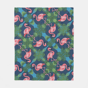 Hübsch rosa Flamingo-Muster Fleecedecke