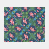 Hübsch rosa Flamingo-Muster Fleecedecke (Vorderseite (Horizontal))