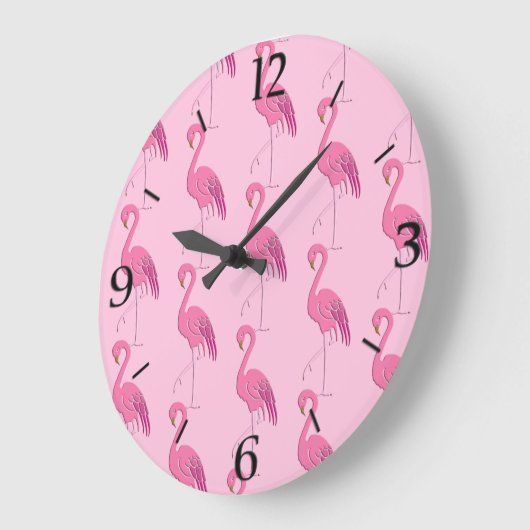 Hübsch rosa Flamingo Muster große Uhr (Winkel)