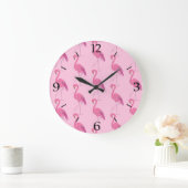 Hübsch rosa Flamingo Muster große Uhr (Zuhause)