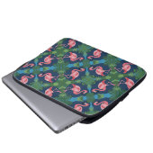 Hübsch rosa Flamingo-Muster Laptopschutzhülle (Vorne Knopf)