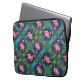 Hübsch rosa Flamingo-Muster Laptopschutzhülle (Vorderseite Links)