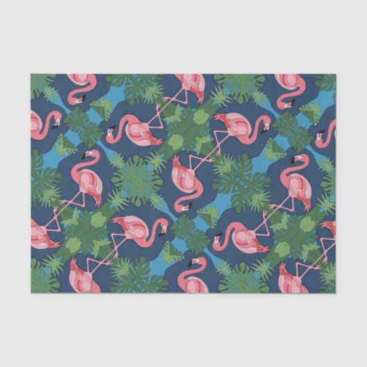 Hübsch rosa Flamingo-Muster Seidenpapier (Vorderseite)