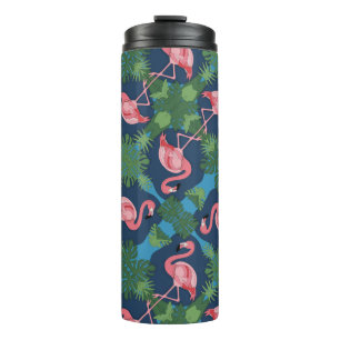 Hübsch rosa Flamingo-Muster Thermosbecher