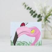 Hübsch rosa Flamingo Postkarte (Stehend Vorderseite)
