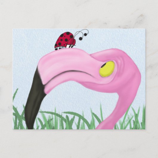 Hübsch rosa Flamingo Postkarte (Vorderseite)
