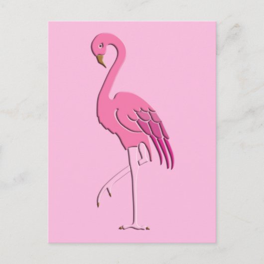 Hübsch rosa Flamingo Postkarte (Vorderseite)