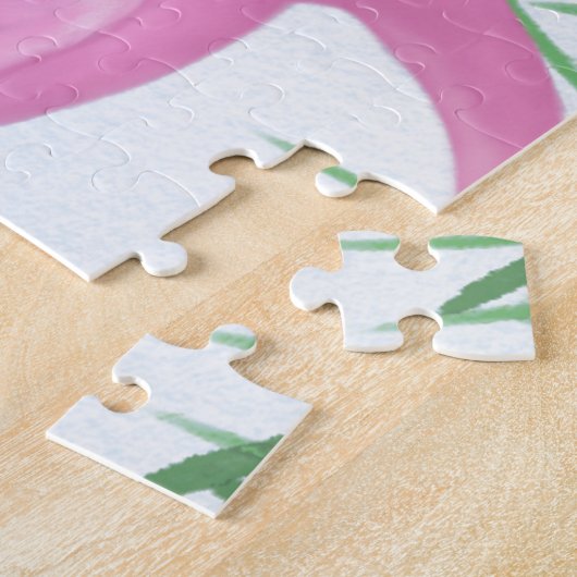 Hübsch rosa Flamingo Puzzle (Seite)