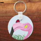 Hübsch rosa Flamingo Schlüsselanhänger (Vorderseite)
