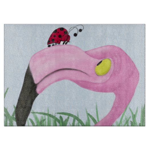 Hübsch rosa Flamingo Schneidebrett (Vorderseite)