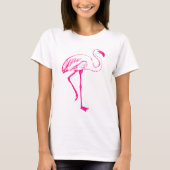 Hübsch rosa Flamingo T - Shirt (Vorderseite)