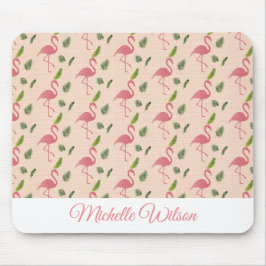 Hübsch rosa Flamingo Tropical Text Mousepad