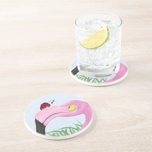 Hübsch rosa Flamingo Untersetzer (Seite)