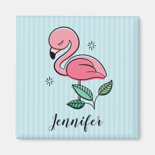 Hübsch rosa Flamingos Magnet (Vorne)