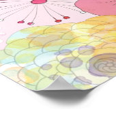 Hübsch-Rosa-Flora-Babydusche Poster (Ecke)