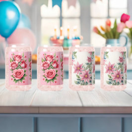 Hübsch rosa Floral Dosenglas