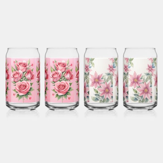 Hübsch rosa Floral Dosenglas (Links)