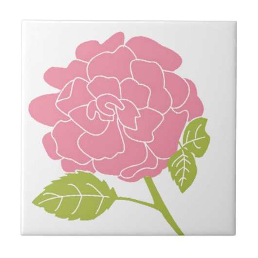 Hübsch rosa Floral Fliese (Vorderseite)