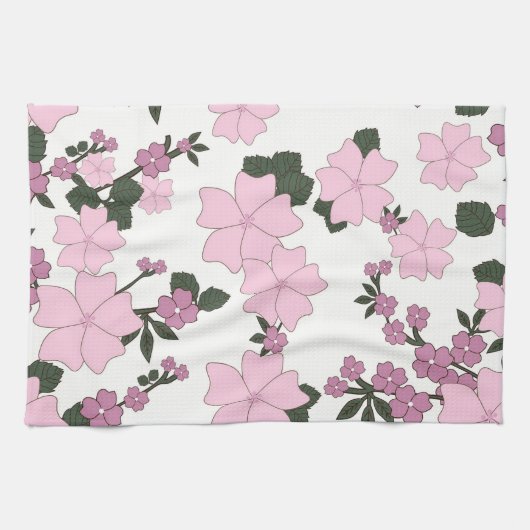 Hübsch rosa Floral Handtuch (Horizontal)