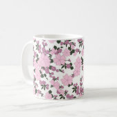 Hübsch rosa Floral Kaffeetasse (Vorderseite Links)