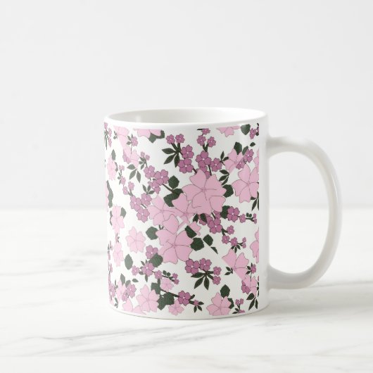 Hübsch rosa Floral Kaffeetasse (Rechts)