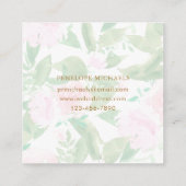 Hübsch rosa Floral Quadratische Visitenkarte (Rückseite)