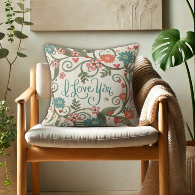 Hübsch rosa florale I Liebe Sie Kissen (Von Creator hochgeladen)