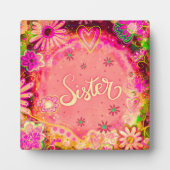 Hübsch rosa, florale Schwester Inspirizität Fotoplatte (Vorderseite)